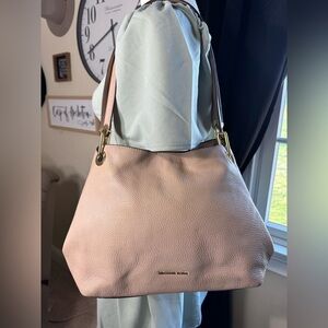 Michael Kors sand color Pebbled Leather Shoulder Bag